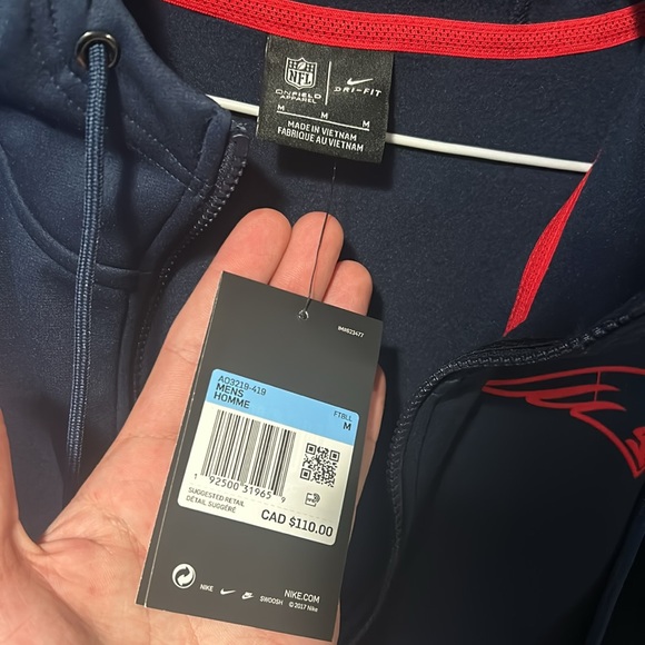 Nike New Englands Patriots Zip up Hoodie - Medium BNWT - Picture 3 of 8